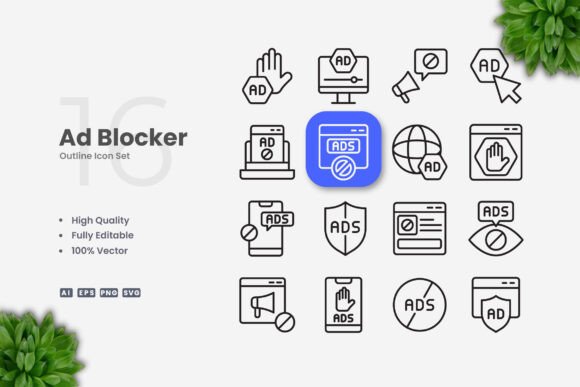 Ad Blocker Icons: A Crafters’ Graphic Design Asset