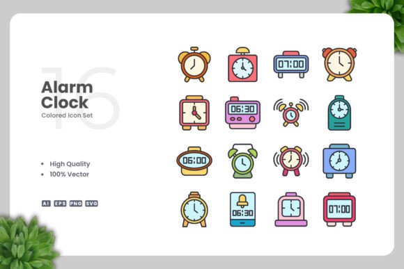 Alarm Clock Color Icons
