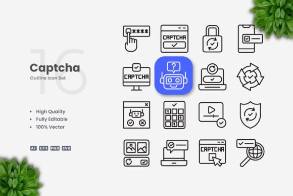Captcha Icons Graphics for Crafters