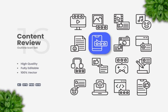 Content Review Icons Graphics for Crafters