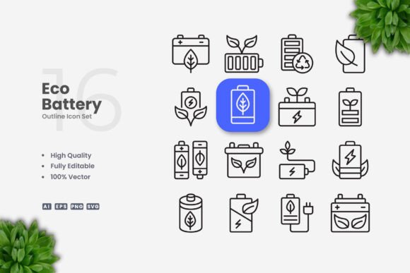Eco Battery Graphics for Modern Design