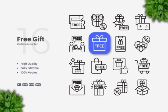 Free Gift Icons: A Graphic Design Asset for Modern Branding