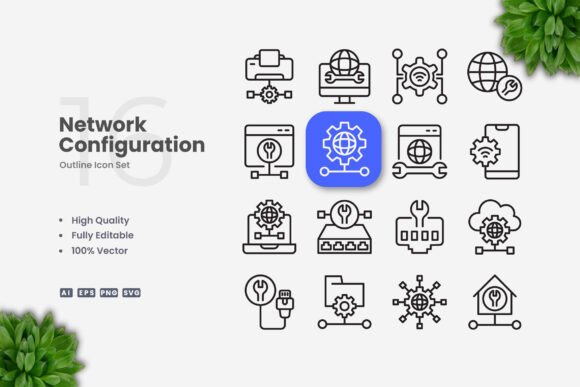 Network Configuration Icons Graphics