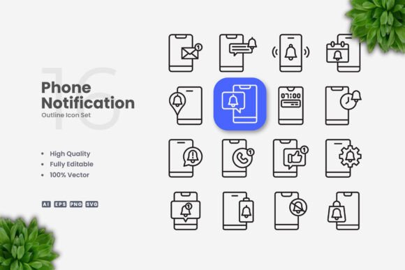 Phone Notification Icons Graphics