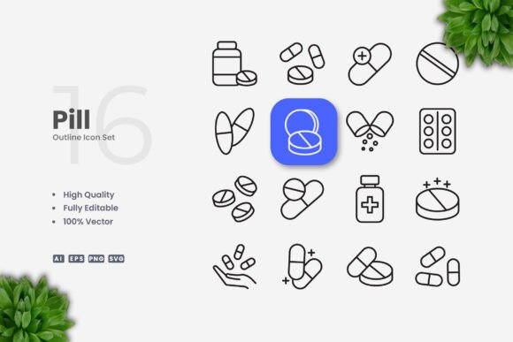 Pill Icons Graphics for Modern Branding