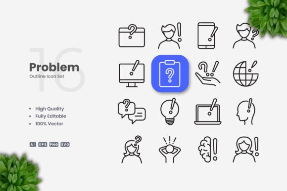 Problem Icons Graphics for Modern Design