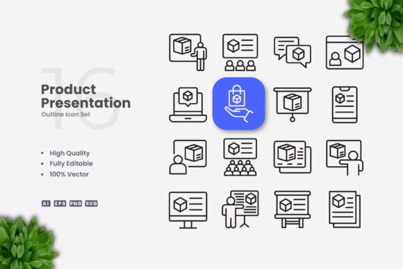 Product Presentation Icons for Modern Branding