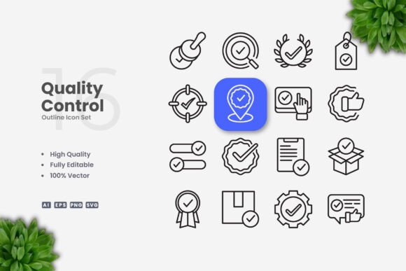 Quality Control Icons: A Graphic Design Asset for Clean Visuals