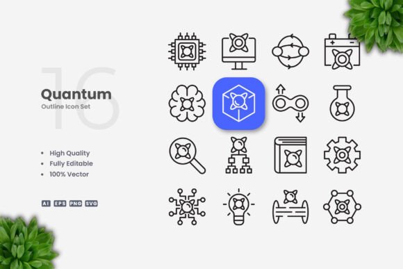 Quantum Icons: A Clean Graphic Asset for Digital Sellers