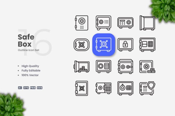 Safe Box Icons: A Modern Graphic Asset for Versatile Design