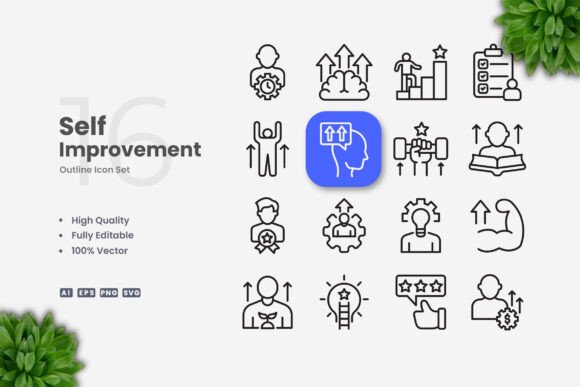Self Improvement Icons: A Graphic Design Asset for Modern Branding