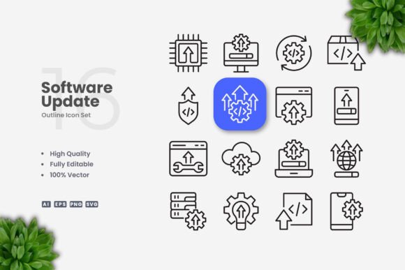 Software Update Icons: A Modern Graphic Design Asset