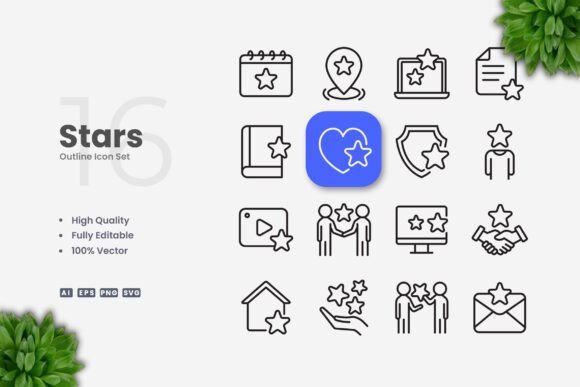 Stars Icons: A Modern Graphic Design Asset for Clean Content