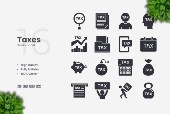 Taxes Solid Graphics