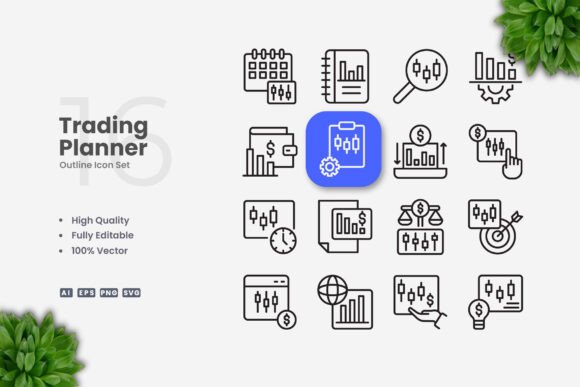 Trading Planner Icons: A Graphic Designer’s Take on Modern Branding