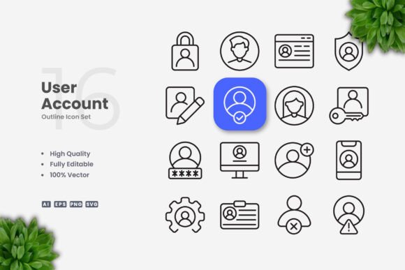 User Account Graphics for Clean Web Design