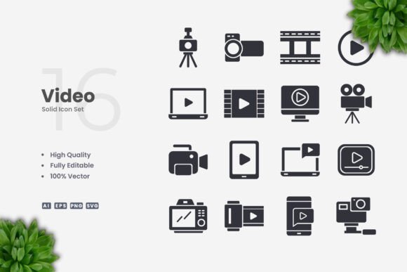 Video Solid Icons: A Modern Graphic Design Asset