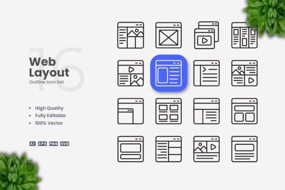 Web Layout Icons: A Crafters’ Graphic Design Asset